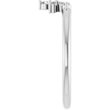 Platinum Round Natural Diamond Contour Band X - view 4