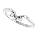 Platinum Round Natural Diamond Contour Band X - view 5