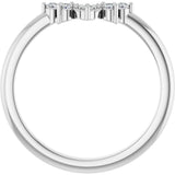 Platinum Round Natural Diamond Contour Band X - view 2