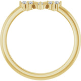 14K Gold Round Natural Diamond Contour Band IX - Yellow Gold - view 2
