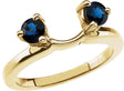 14K Gold Round Natural Blue Sapphire Wrap-Style Ring Enhancer