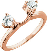 14K Gold Round Lab-Grown Diamond Wrap-Style Ring Enhancer II - Rose Gold