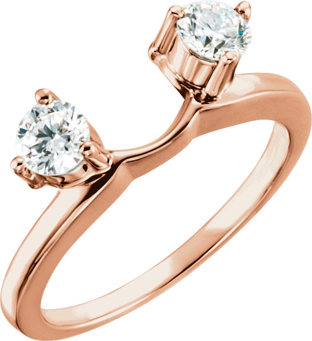 14K Gold Round Lab-Grown Diamond Wrap-Style Ring Enhancer II - Rose Gold
