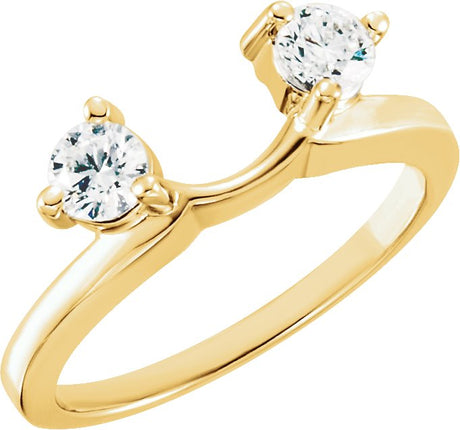 14K Gold Round Lab-Grown Diamond Wrap-Style Ring Enhancer – 3.9mm Stones - Yellow Gold