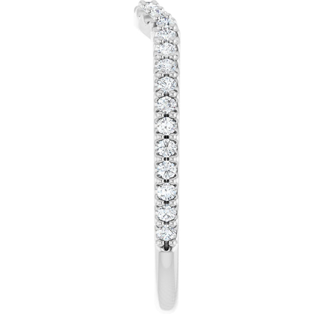 Platinum Round Lab-Grown Diamond Accented Contour Band – 1.1-3mm Stones - view 4
