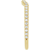 14K Gold Round Lab-Grown Diamond Accented Contour Band – 1.1-3mm Stones - Yellow Gold - view 4
