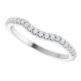 Platinum Round Natural Diamond Accented Contour Band – 1.1-3mm Stones - view 5