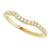 14K Gold Round Lab-Grown Diamond Accented Contour Band – 1.1-3mm Stones - Yellow Gold - view 5