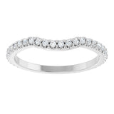 Platinum Round Lab-Grown Diamond Accented Contour Band – 1.1-3mm Stones - view 3