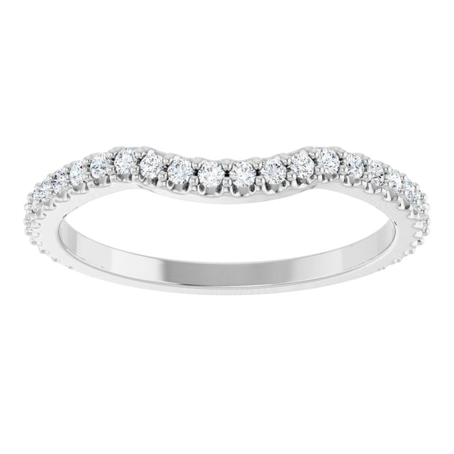 Platinum Round Lab-Grown Diamond Accented Contour Band – 1.1-3mm Stones - view 3