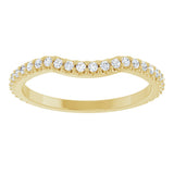 14K Gold Round Lab-Grown Diamond Accented Contour Band – 1.1-3mm Stones - Yellow Gold - view 3