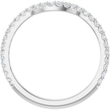 14K Gold Round Lab-Grown Diamond Accented Contour Band – 1.1-3mm Stones - White Gold - view 2