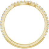 14K Gold Round Lab-Grown Diamond Accented Contour Band – 1.1-3mm Stones - Yellow Gold - view 2