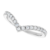 Platinum Round Natural Diamond V Contour Band – 1.3-3mm Stones - view 5