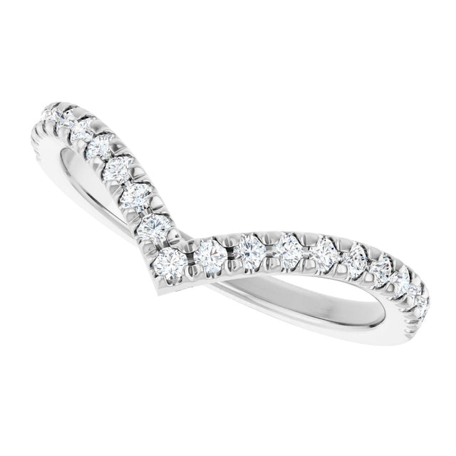 Platinum Round Natural Diamond V Contour Band – 1.3-3mm Stones - view 5