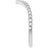 Platinum Round Natural Diamond V Contour Band – 1.3-3mm Stones - view 4