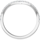 Platinum Round Natural Diamond V Contour Band – 1.3-3mm Stones - view 2