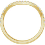 14K Gold Round Lab-Grown Diamond V Contour Band – 1.3-3mm Stones - Yellow Gold - view 2
