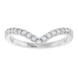 Platinum Round Natural Diamond V Contour Band – 1.3-3mm Stones - view 3