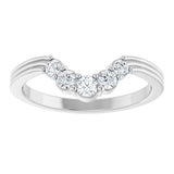 Platinum Round Natural Diamond Contour Band – 2.7-3.5mm Stones - view 3