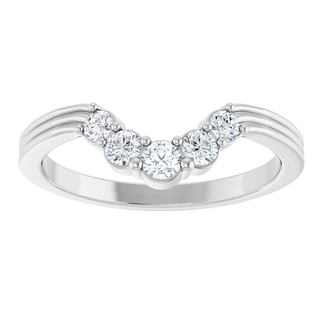 Platinum Round Lab-Grown Diamond Contour Band – 2.7-3.5mm Stones - view 3