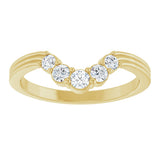 14K Gold Round Natural Diamond Contour Band – 2.7-3.5mm Stones - Yellow Gold - view 3