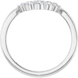 Platinum Round Natural Diamond Contour Band – 2.7-3.5mm Stones - view 2