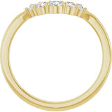 14K Gold Round Lab-Grown Diamond Contour Band – 2.7-3.5mm Stones - Yellow Gold - view 2