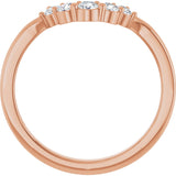14K Gold Round Lab-Grown Diamond Contour Band – 2.7-3.5mm Stones - Rose Gold - view 2