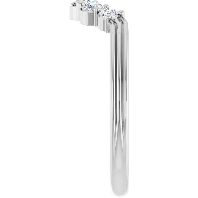 Platinum Round Natural Diamond Contour Band – 2.7-3.5mm Stones - view 4