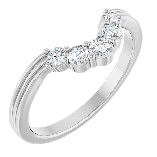 Platinum Round Natural Diamond Contour Band – 2.7-3.5mm Stones