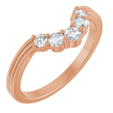 14K Gold Round Lab-Grown Diamond Contour Band – 2.7-3.5mm Stones - Rose Gold