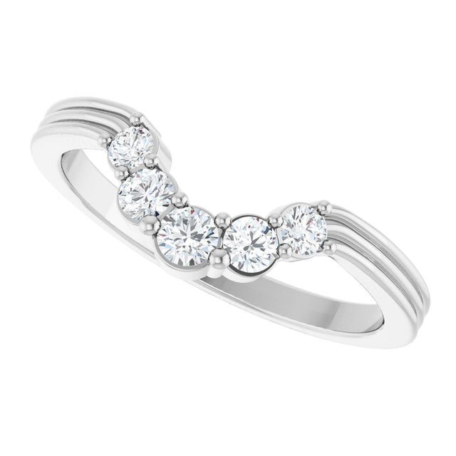 Platinum Round Lab-Grown Diamond Contour Band – 2.7-3.5mm Stones - view 5