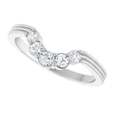 Platinum Round Natural Diamond Contour Band – 2.7-3.5mm Stones - view 5