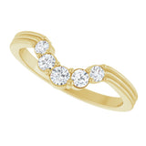 14K Gold Round Lab-Grown Diamond Contour Band – 2.7-3.5mm Stones - Yellow Gold - view 5
