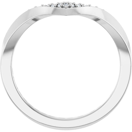 Platinum Round Natural Diamond Contour Band No. 2 - view 2