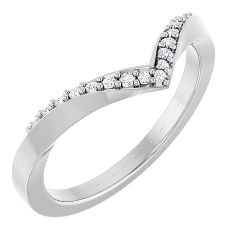 Platinum Round Natural Diamond Contour Band No. 2
