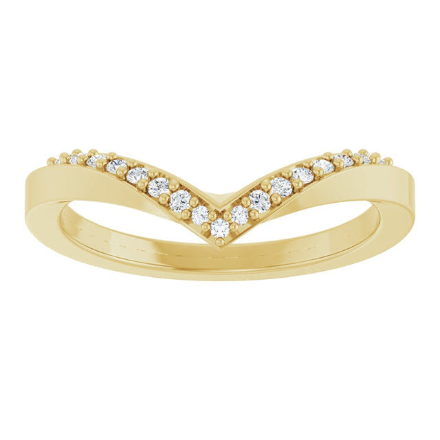 14K Gold Round Lab-Grown Diamond Contour Band III - Yellow Gold - view 3