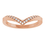 14K Gold Round Natural Diamond Contour Band X - Rose Gold - view 3