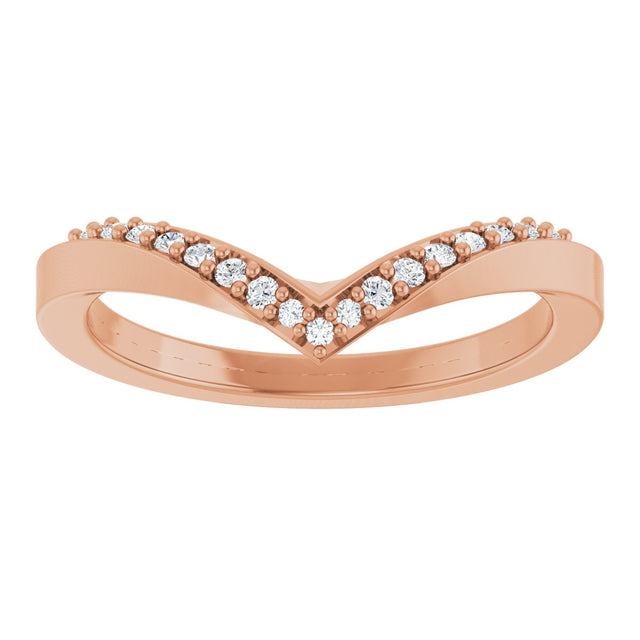 14K Gold Round Lab-Grown Diamond Contour Band III - Rose Gold - view 3