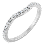 14K Gold Round Lab-Grown Diamond Accented Contour Band – 1.1-3mm Stones - White Gold