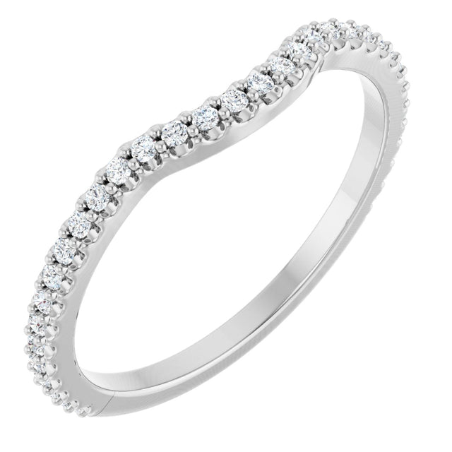 Platinum Round Natural Diamond Accented Contour Band – 1.1-3mm Stones