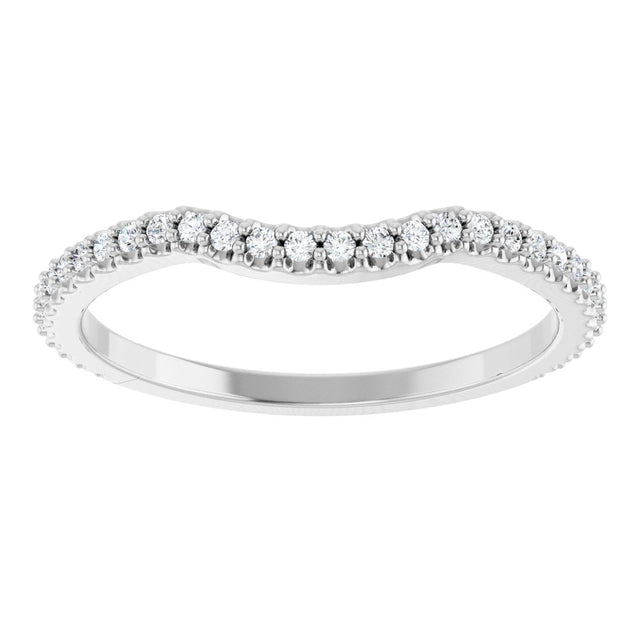 Platinum Round Lab-Grown Diamond Accented Contour Band – 1.1-3mm Stones - view 3