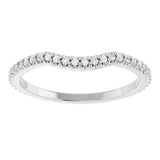 Platinum Round Natural Diamond Accented Contour Band – 1.1-3mm Stones - view 3