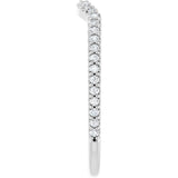 14K Gold Round Lab-Grown Diamond Accented Contour Band – 1.1-3mm Stones - White Gold - view 4