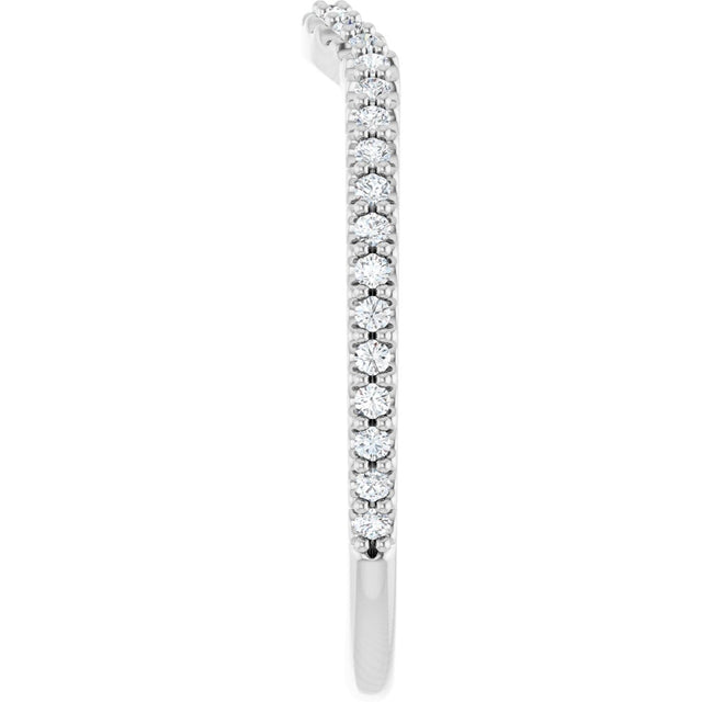 Platinum Round Lab-Grown Diamond Accented Contour Band – 1.1-3mm Stones - view 4