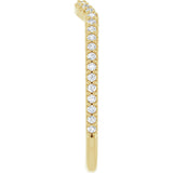14K Gold Round Lab-Grown Diamond Accented Contour Band – 1.1-3mm Stones - Yellow Gold - view 4