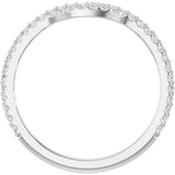 Platinum Round Lab-Grown Diamond Accented Contour Band – 1.1-3mm Stones - view 2