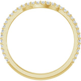 14K Gold Round Lab-Grown Diamond Accented Contour Band – 1.1-3mm Stones - Yellow Gold - view 2
