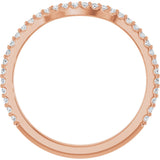 14K Gold Round Lab-Grown Diamond Accented Contour Band – 1.1-3mm Stones - Rose Gold - view 2